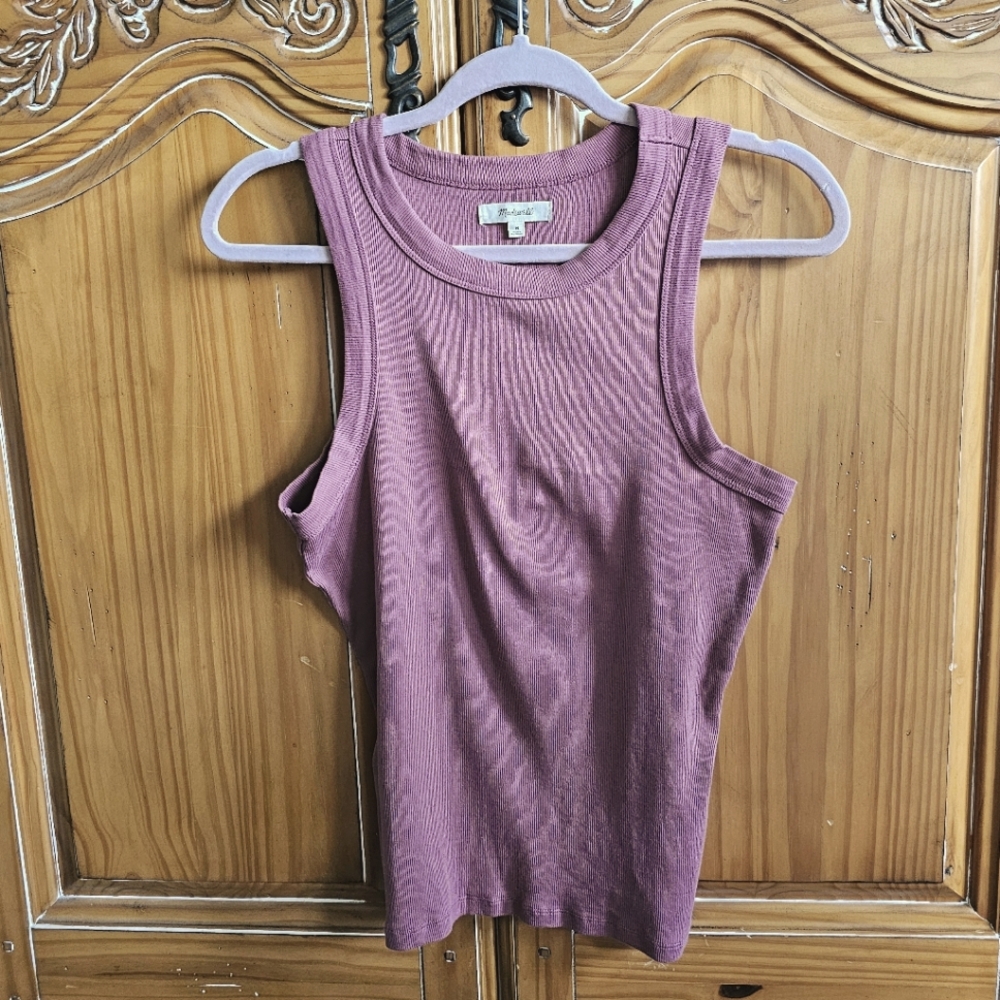 Madewell Mauve Ribbed Knit Top